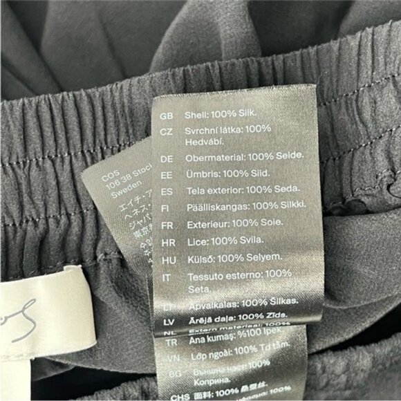 COS Black 100% Silk Wide Leg Trousers - Picture 4 of 10